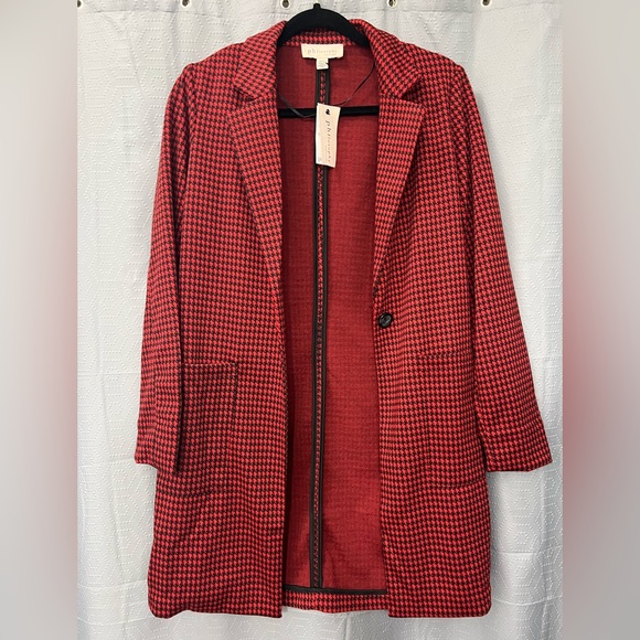 NWT Philosophy Red Houndstooth Jacket - Picture 3 of 4